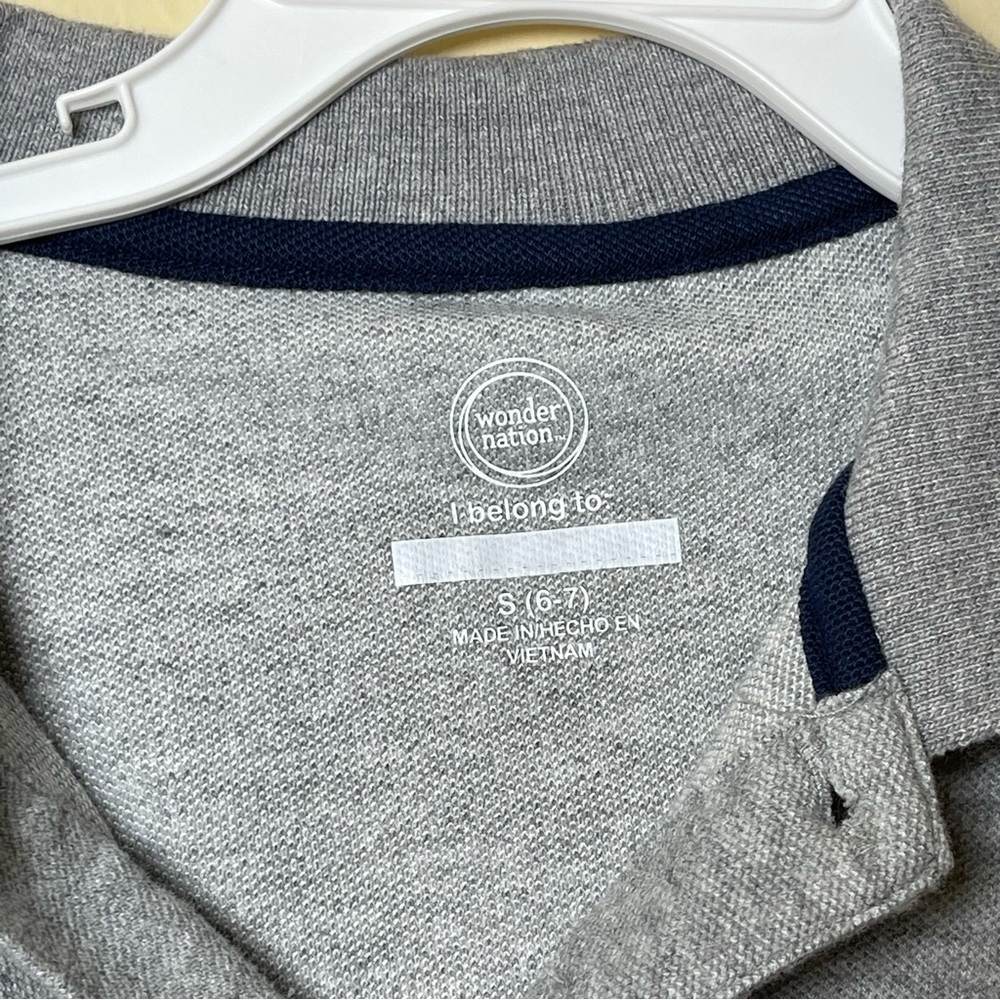 Wonder Nation Boys' School Uniform Long Sleeve Piqué Polo Shirt size S 6-7 Yrs - Picture 3 of 3